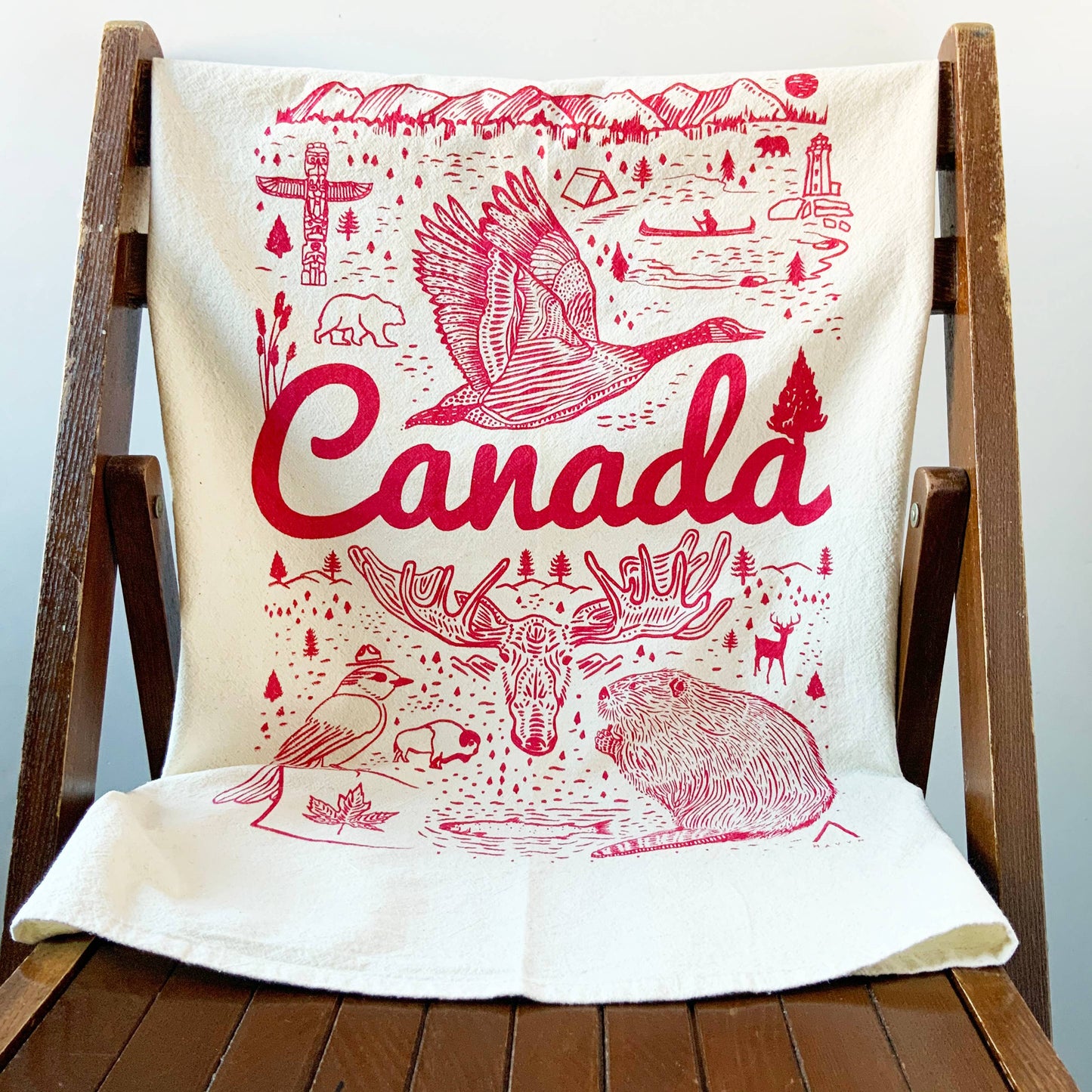 Canada Commemorative Organic Tea Towel Red - 20x24