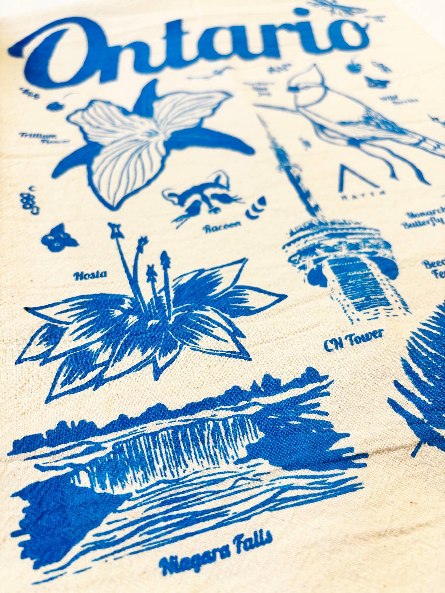 Ontario Commemorative Organic Tea Towel Blue - 20x24