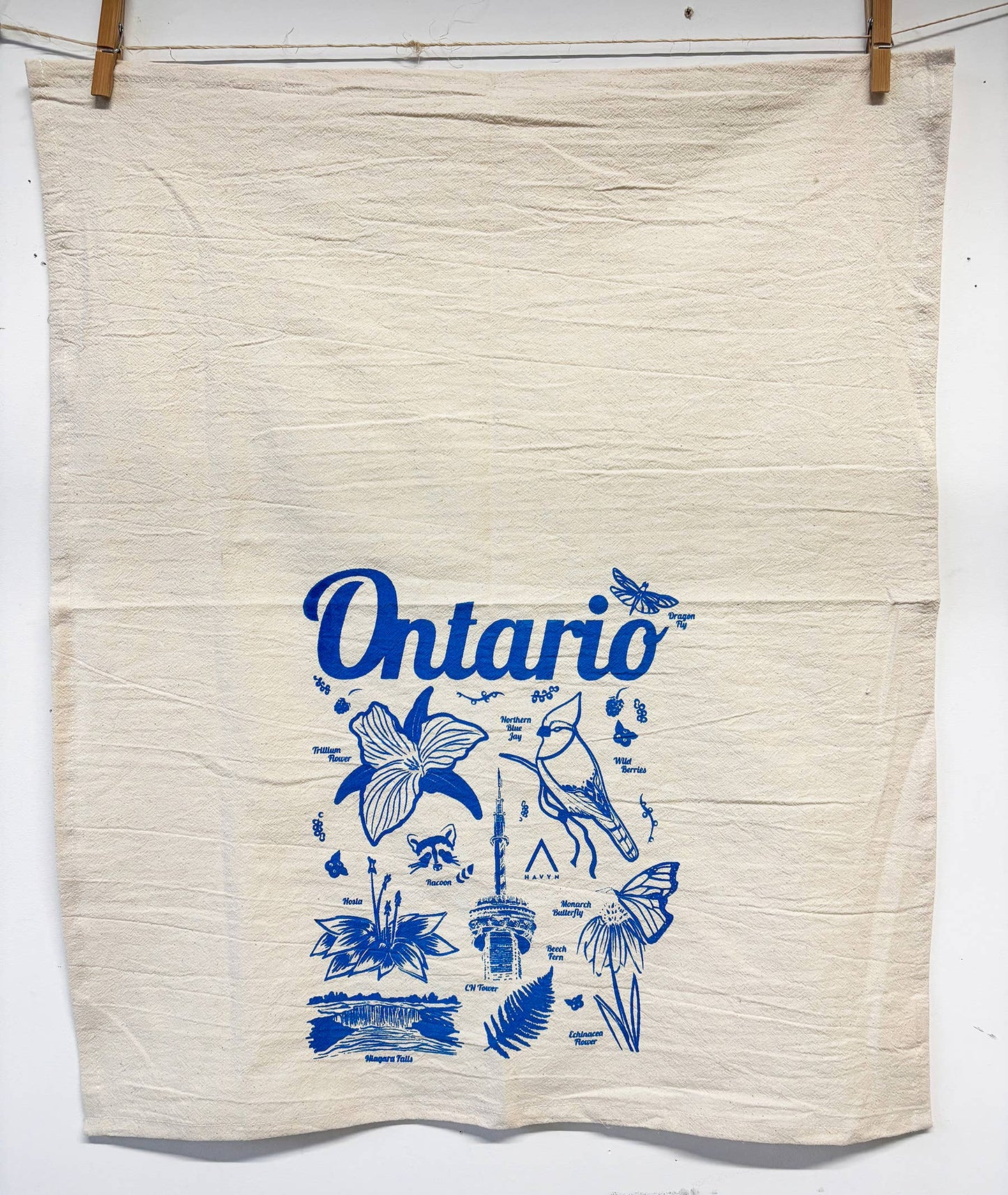 Ontario Commemorative Organic Tea Towel Blue - 20x24