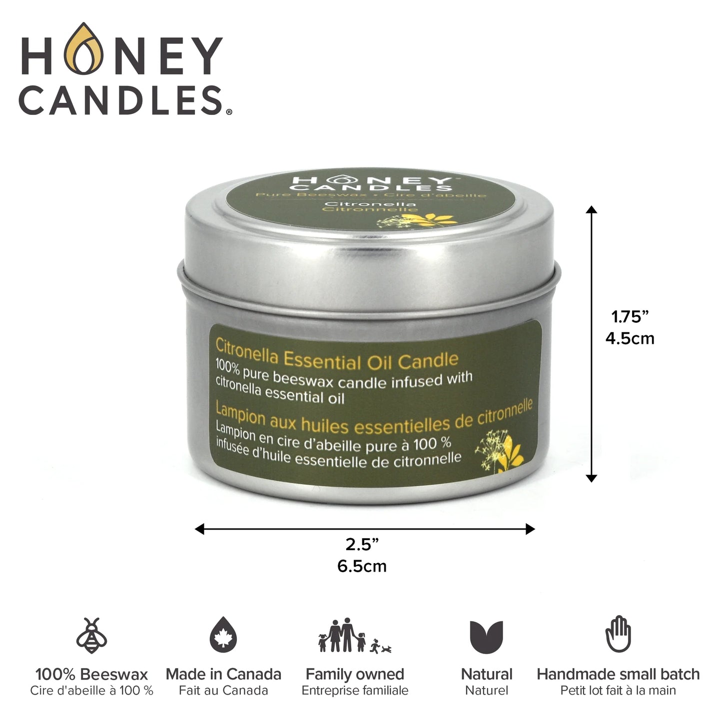 Citronella Beeswax Tin Candle