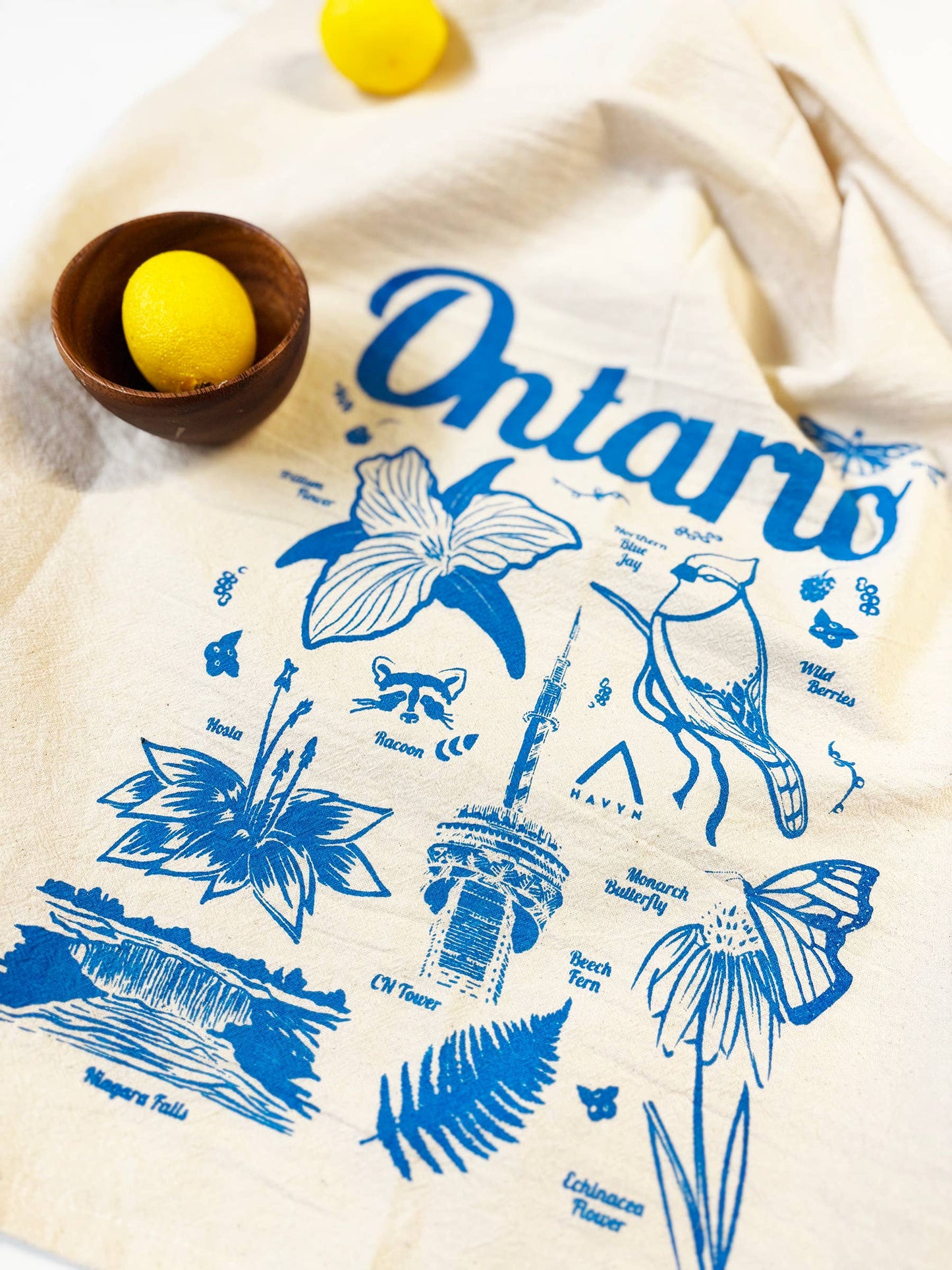 Ontario Commemorative Organic Tea Towel Blue - 20x24