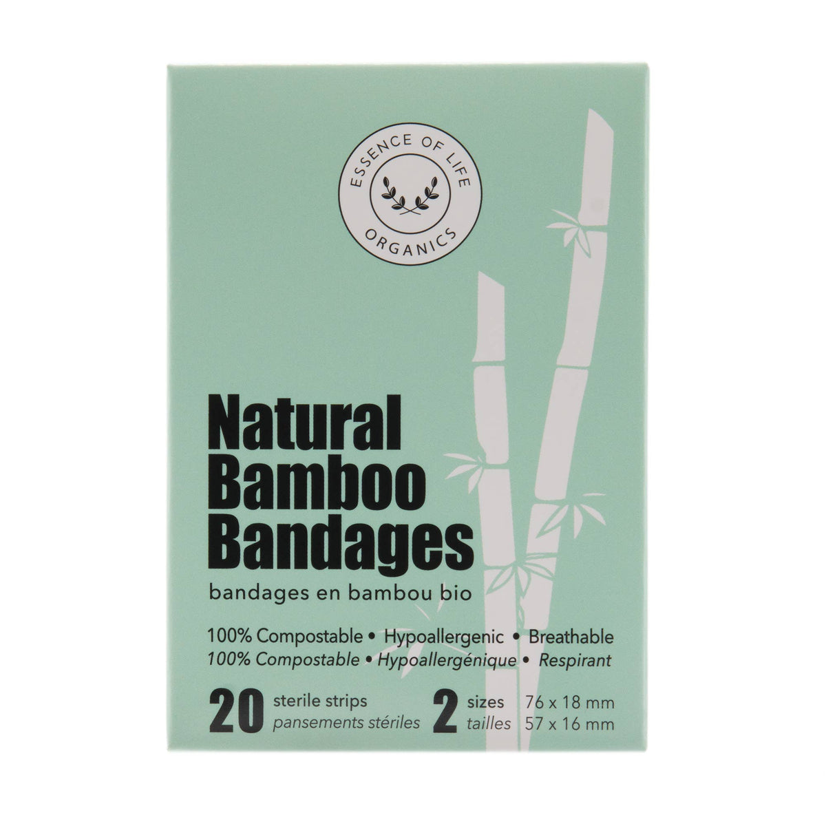 100% Biodegradable Bamboo Bandages, 20 Strips (2 Sizes)
