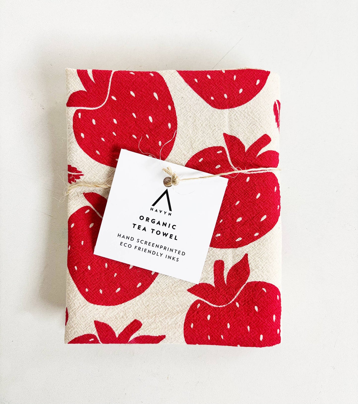Strawberries Organic Tea Towel