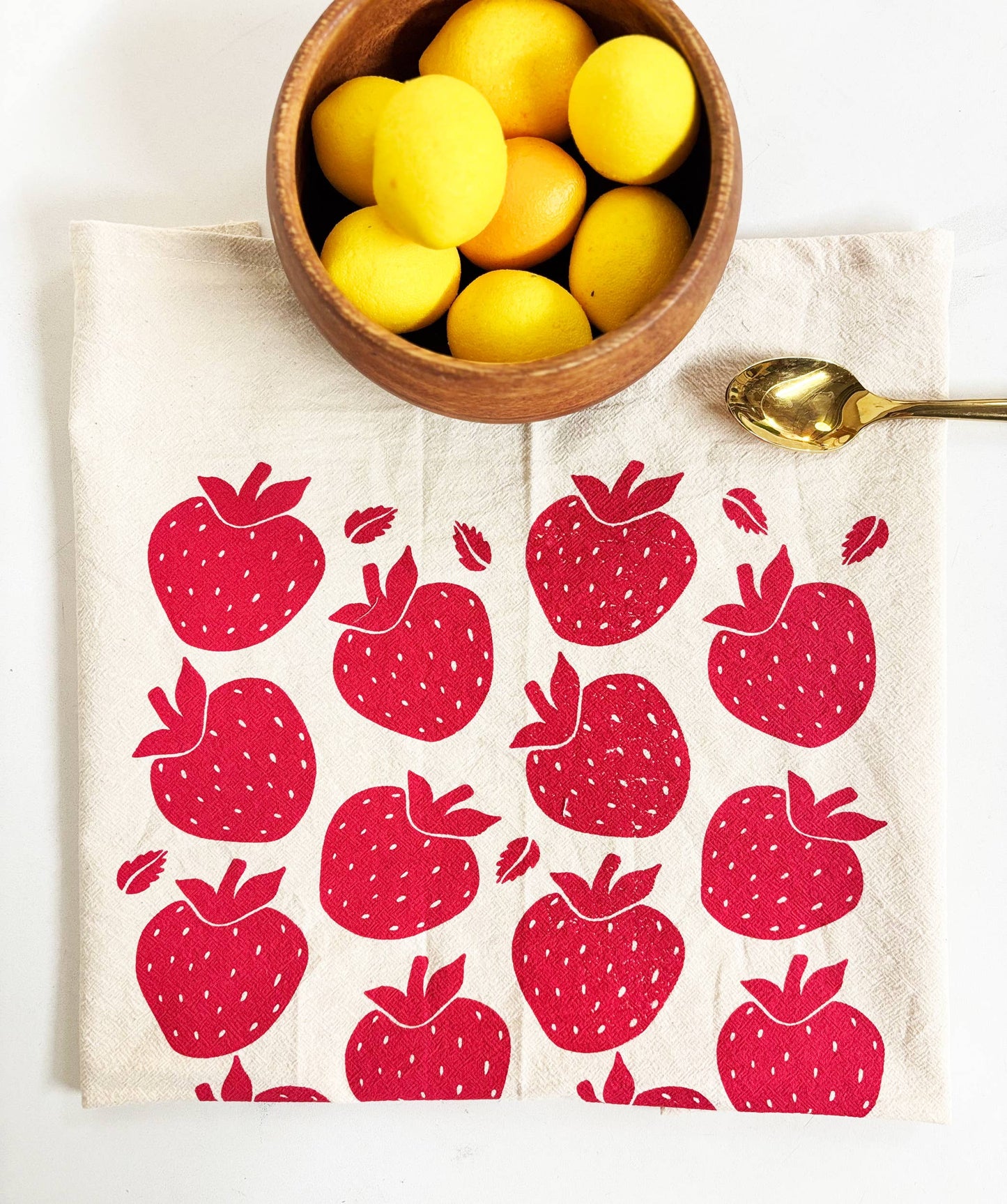 Strawberries Organic Tea Towel