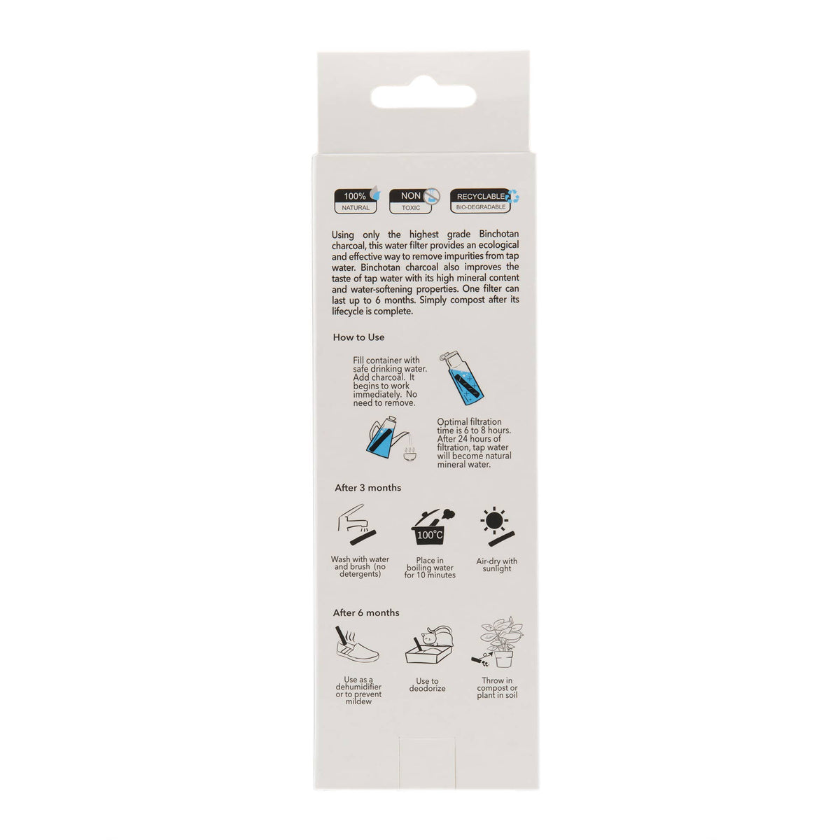 Binchotan Charcoal Water Filter, 1 stick