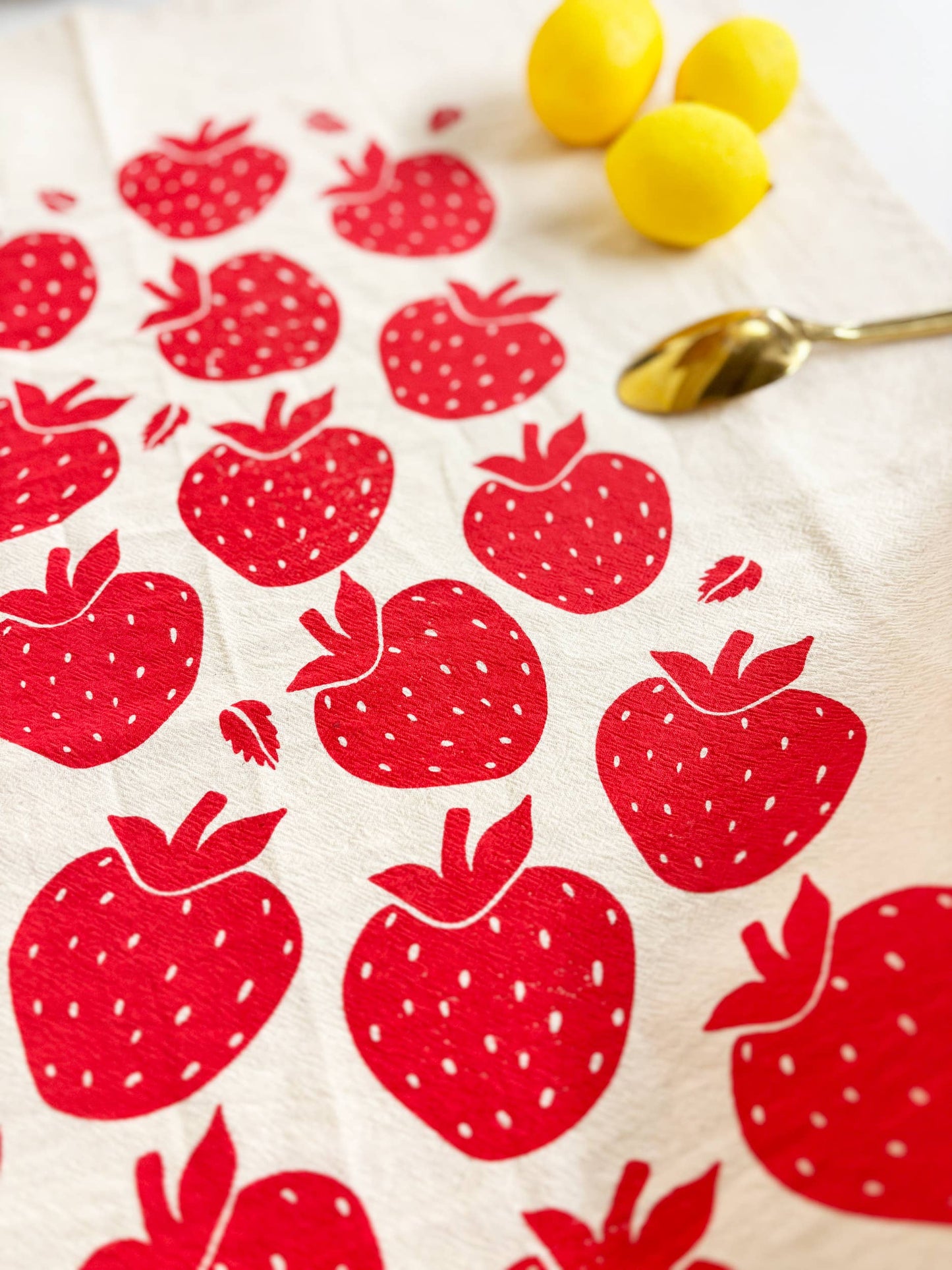 Strawberries Organic Tea Towel