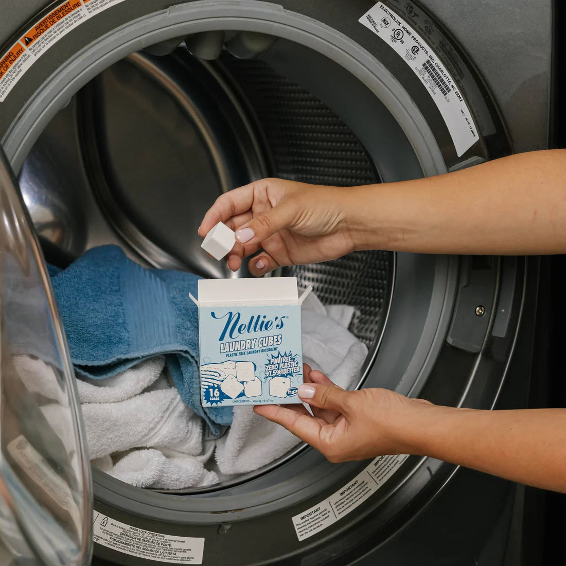 Nellie’s Laundry Cubes fragrance free pre measured laundry detergent cubes for sensitive skin and eco friendly laundry care