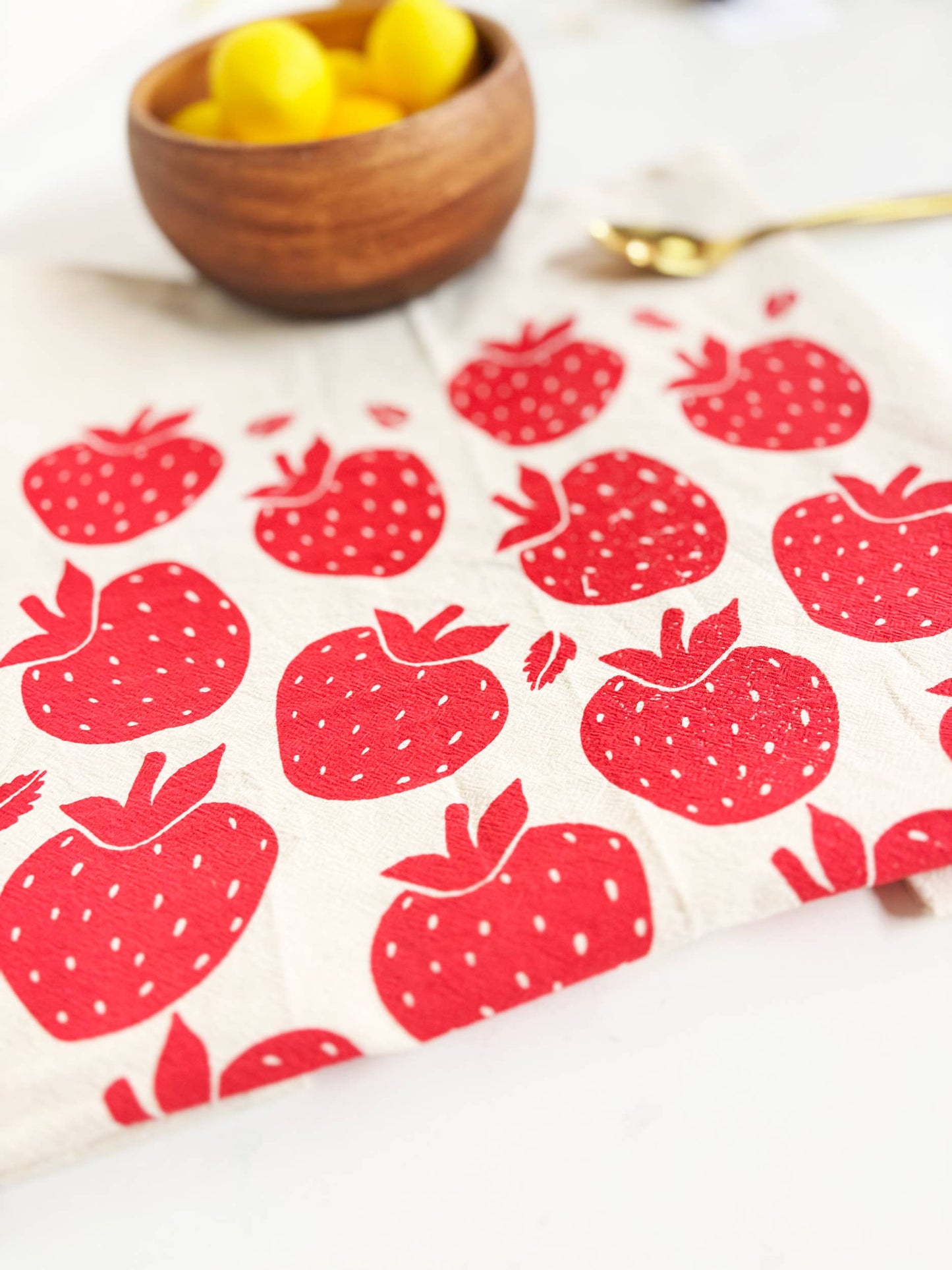 Strawberries Organic Tea Towel