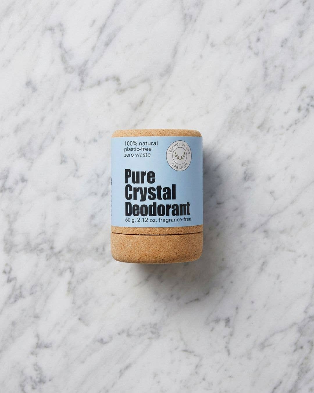Crystal Deodorant Stick, in zero waste cork packaging