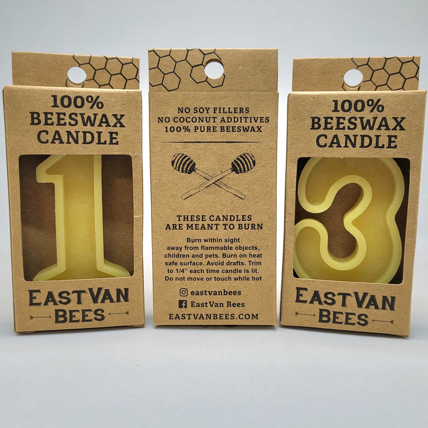 Number Beeswax Birthday Candles